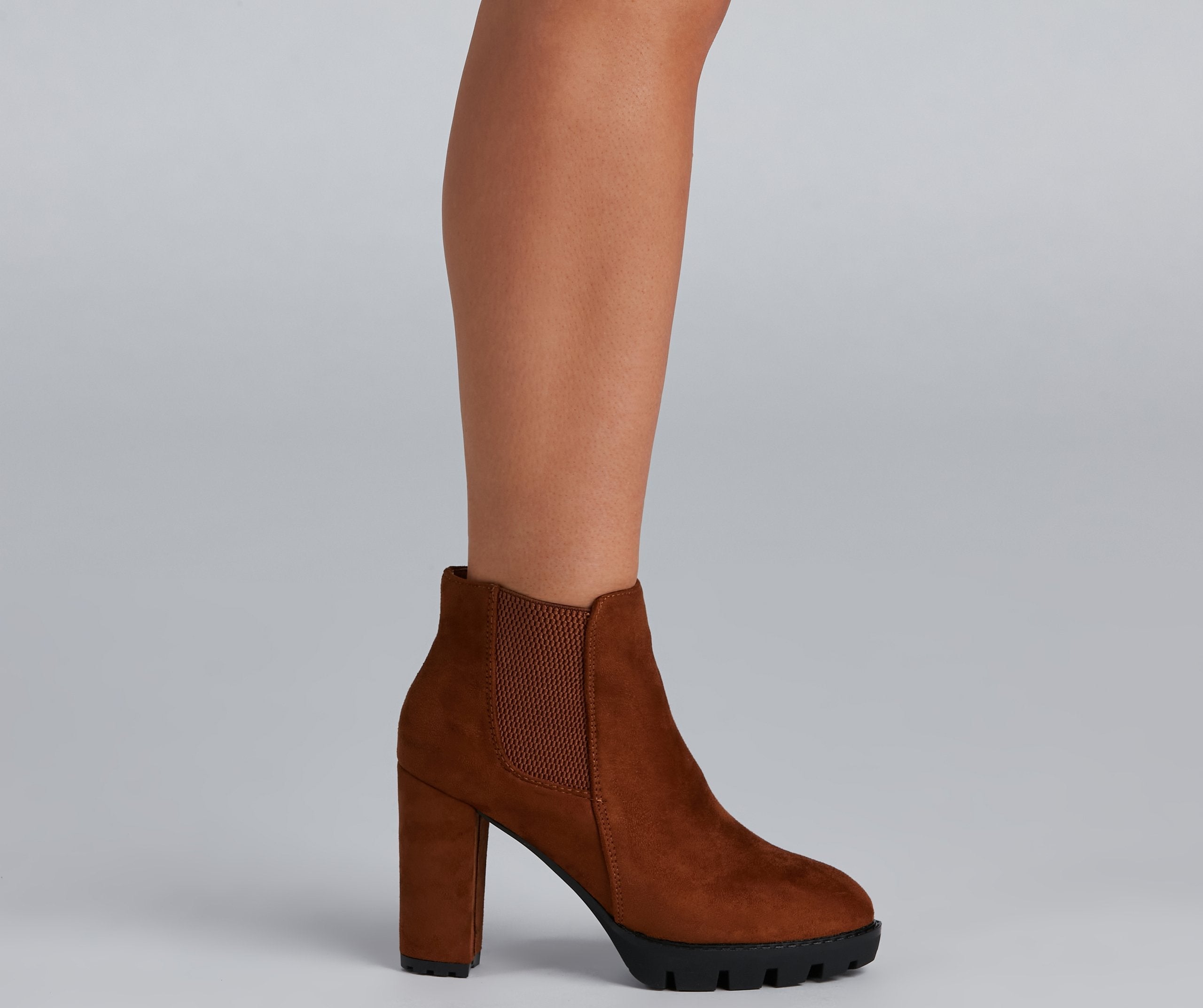 Elevated And Edgy Lug Sole Booties - Lady Occasions