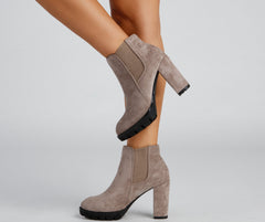 Elevated And Edgy Lug Sole Booties - Lady Occasions