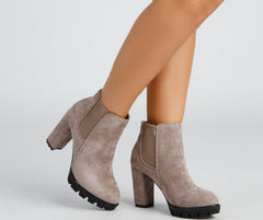 Elevated And Edgy Lug Sole Booties - Lady Occasions
