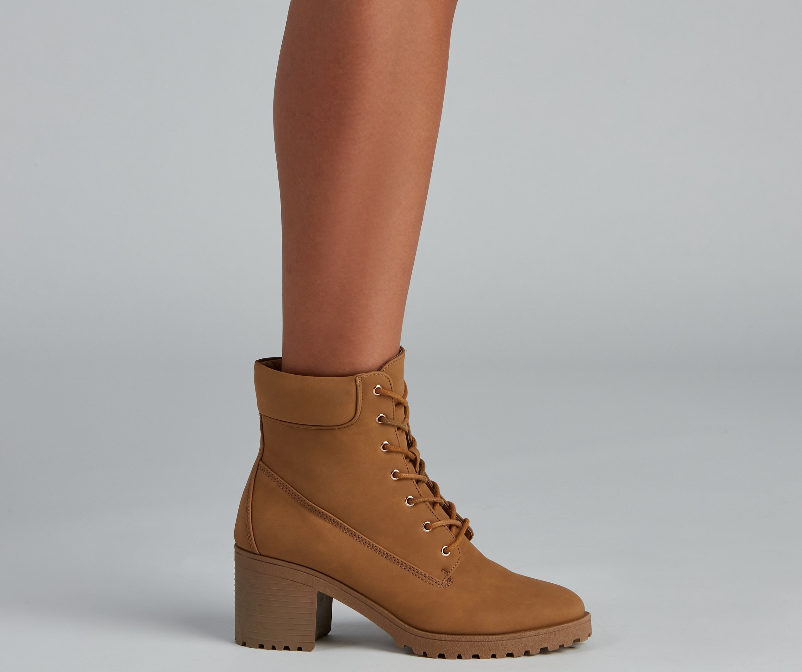 Trendy Moment Lace-Up Booties - Lady Occasions