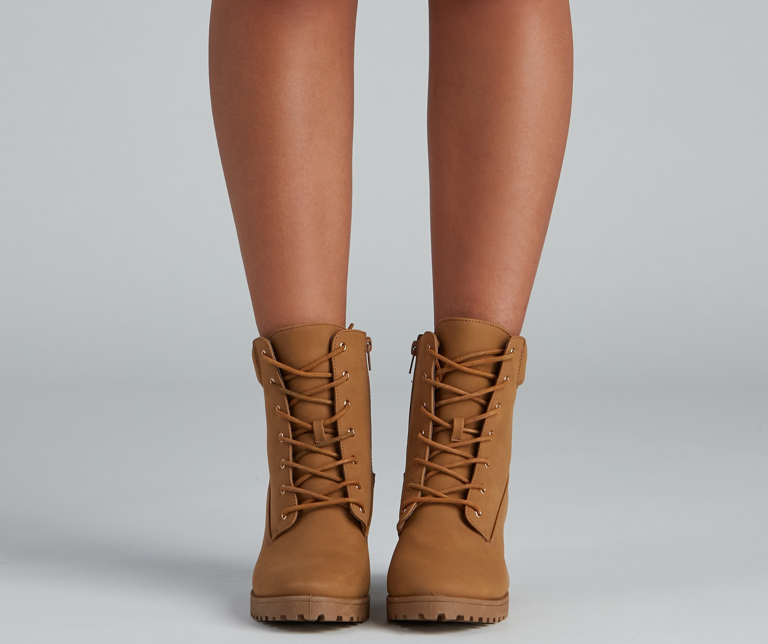 Trendy Moment Lace-Up Booties - Lady Occasions