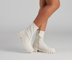 Edgy Kicks Fitted Lug Booties - Lady Occasions