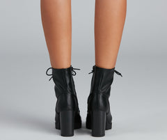 Wild Side Faux Leather Lug Boots - Lady Occasions