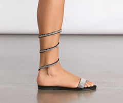 Wrapped In Rhinestones Wrap Sandals - Lady Occasions