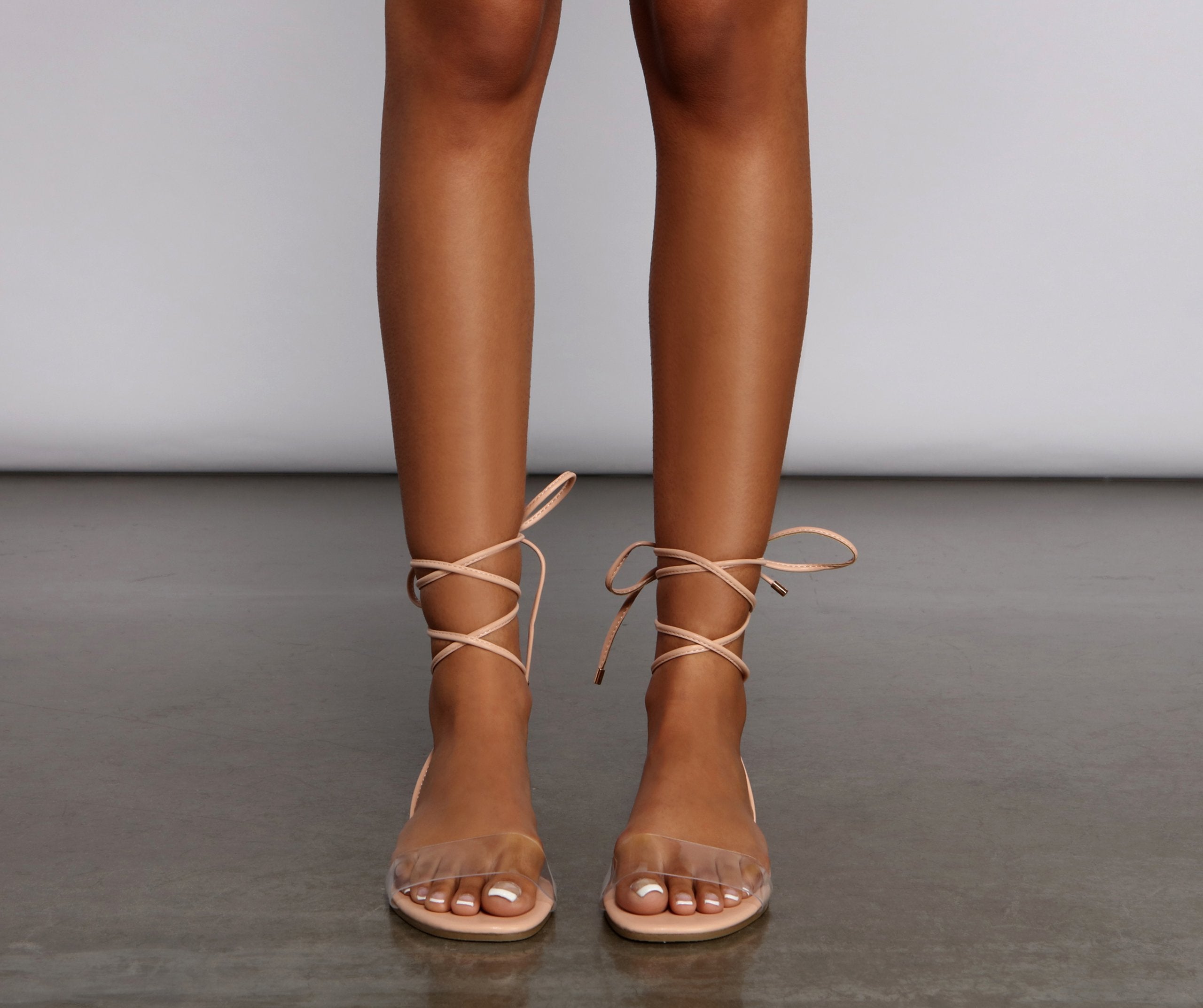 Essential Lace Up PVC Sandals - Lady Occasions