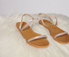 Gleam and Glitz Rhinestone Sandals - Lady Occasions
