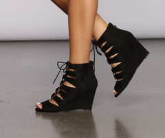 Laced In Style Wedge Heels - Lady Occasions