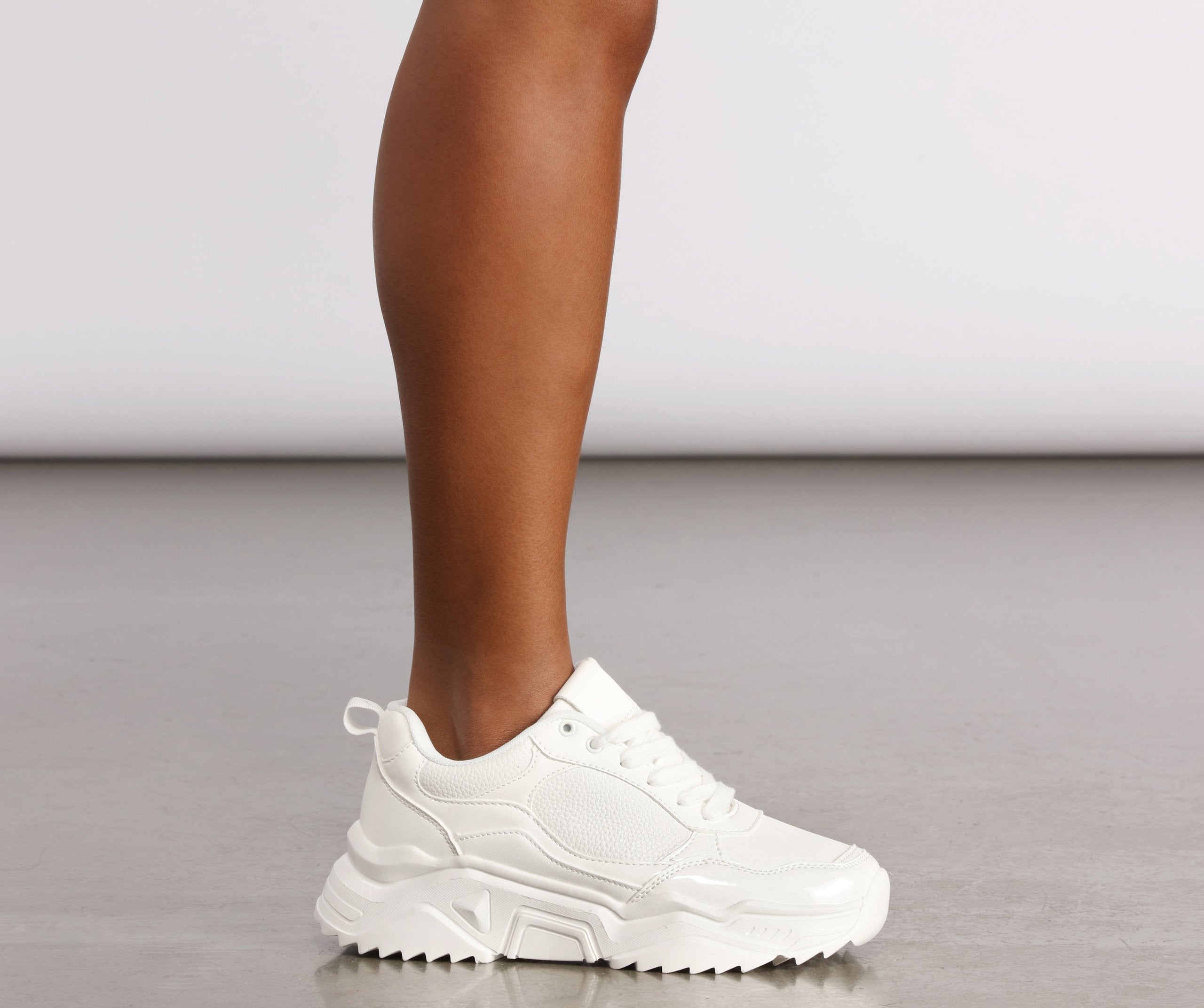 Chunky Lace Up Sporty Sneakers - Lady Occasions