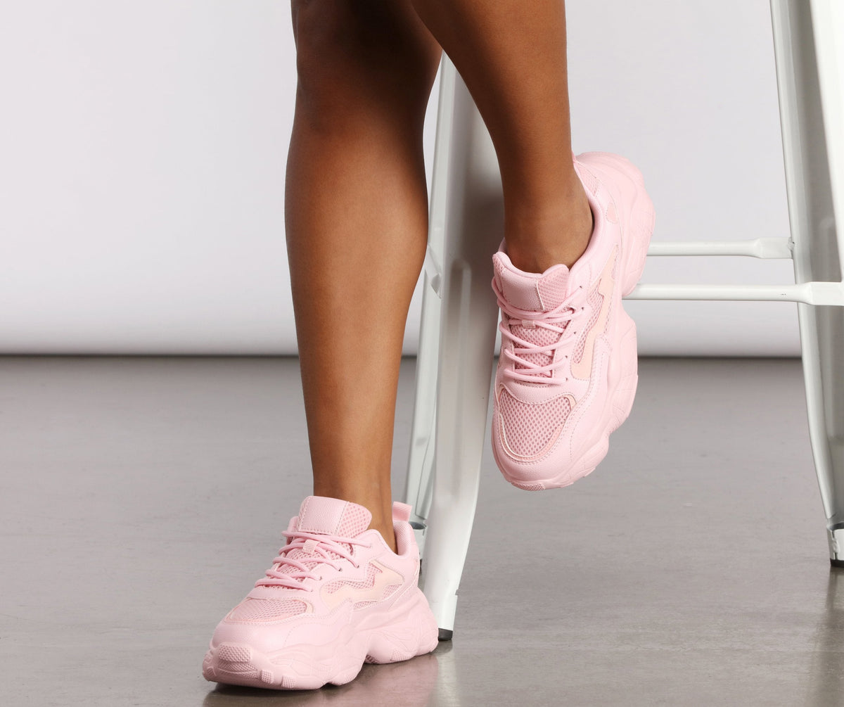 Pop of Color Chunky Sneakers - Lady Occasions