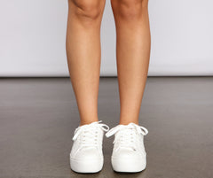 Faux Leather Quilted Chic Sneakers - Lady Occasions