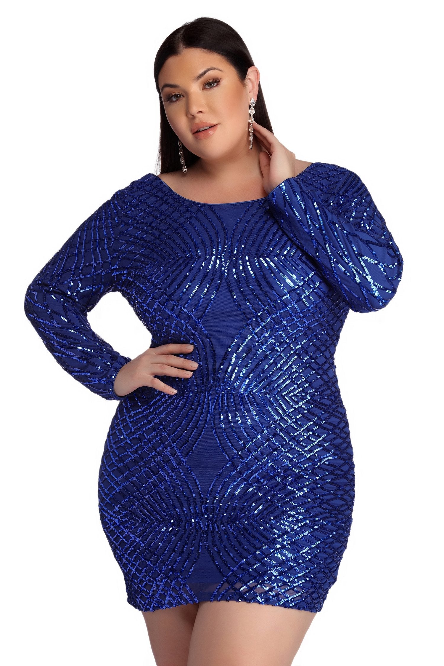 Plus Elysse Steal The Show Sequin Dress - Lady Occasions