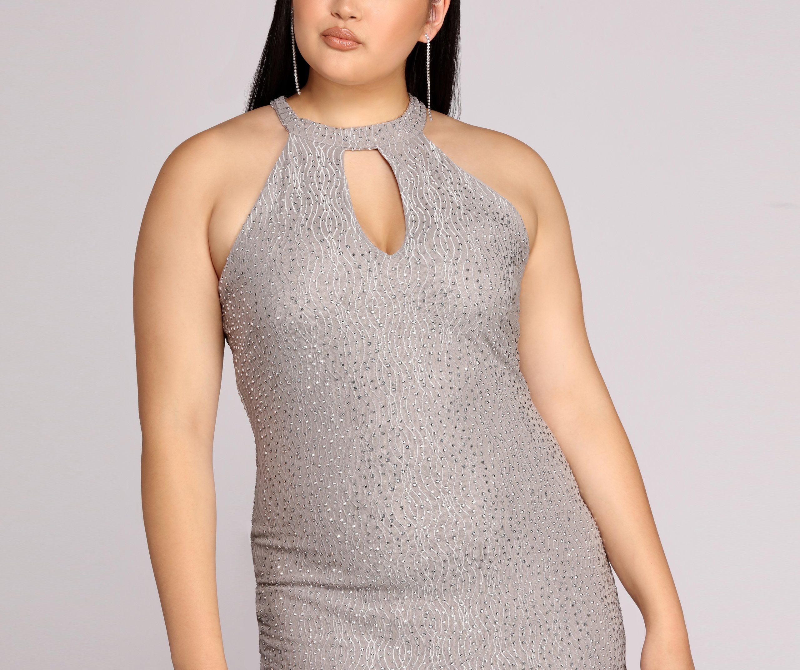 Plus Stunning In Silver Formal Dress - Lady Occasions