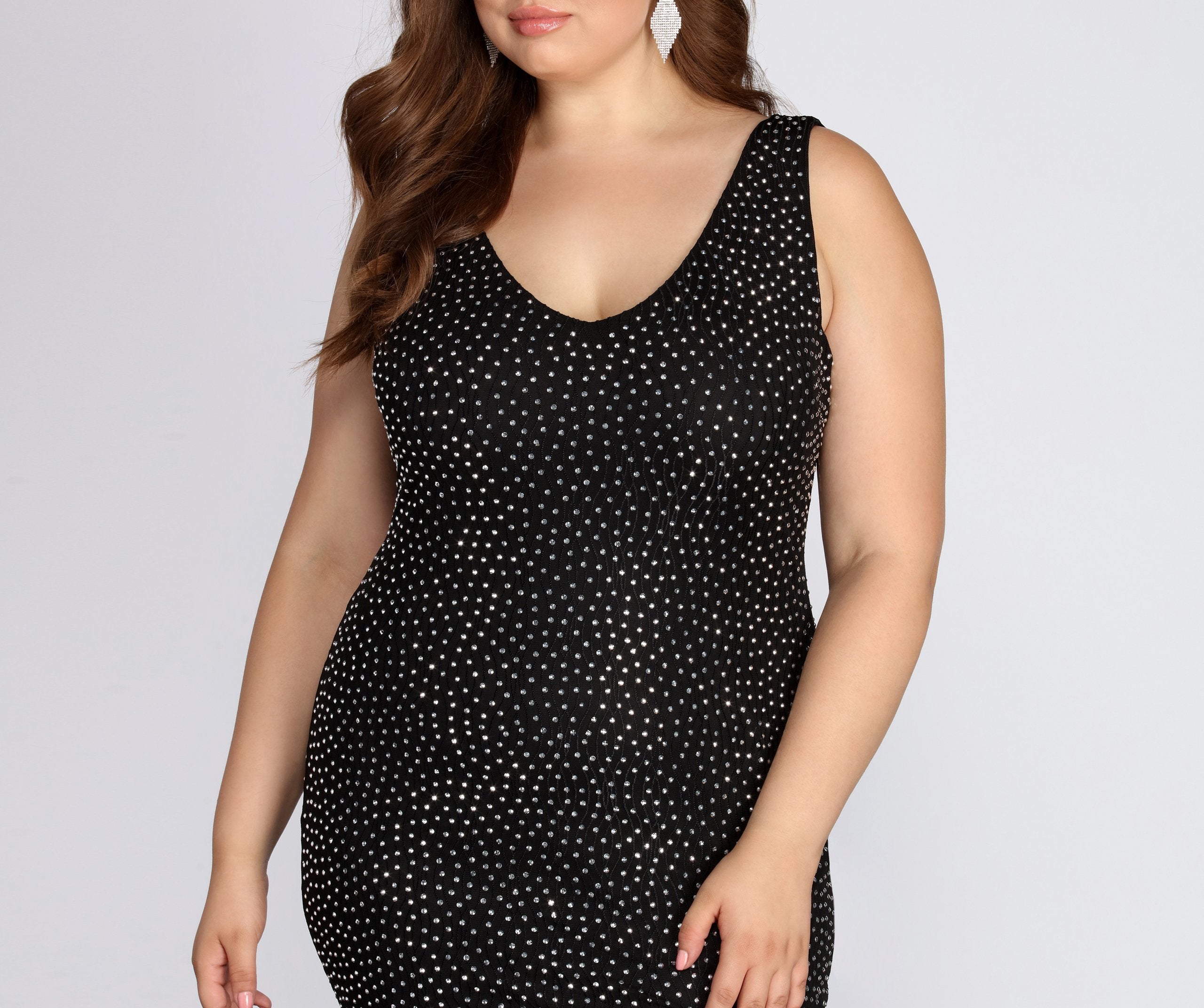 Plus Allegra Studded Cocktail Dress - Lady Occasions