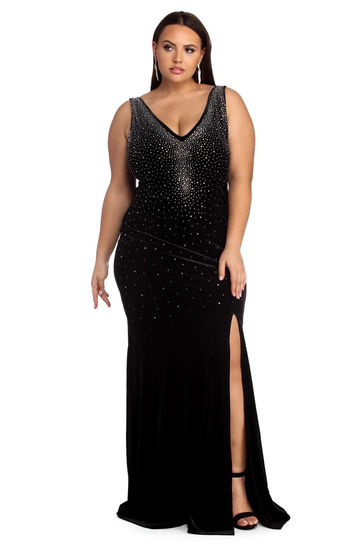 Plus Leanna Formal Heat Stone Dress – Lady Occasions