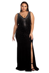 Plus Leanna Formal Heat Stone Dress - Lady Occasions