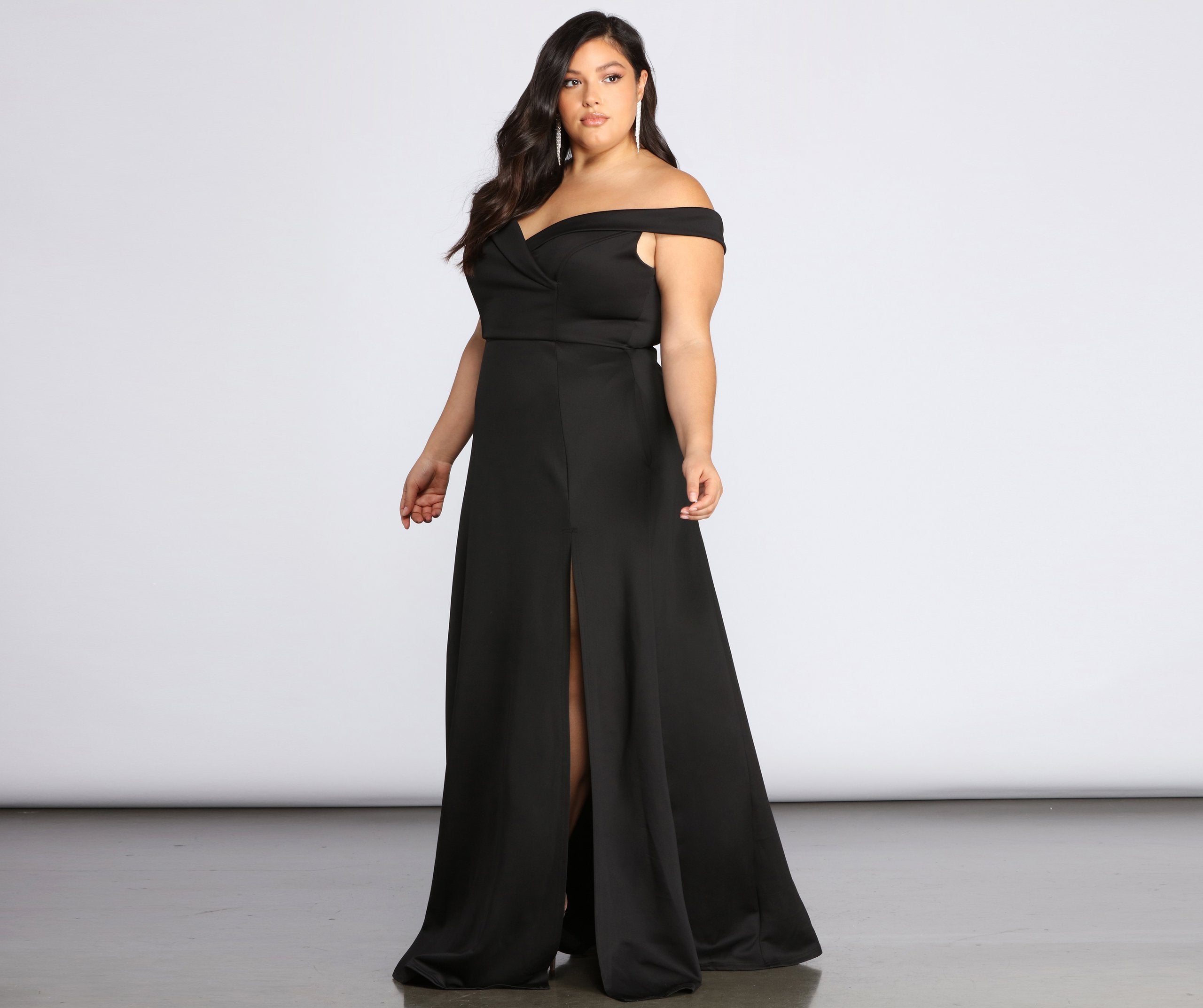 Plus Lucy Formal High Slit Dress - Lady Occasions