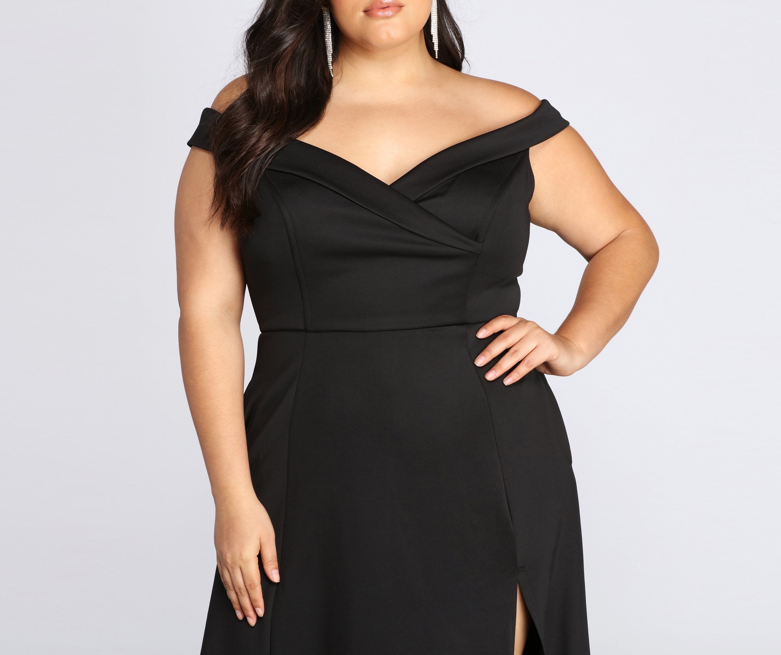 Plus Lucy Formal High Slit Dress - Lady Occasions