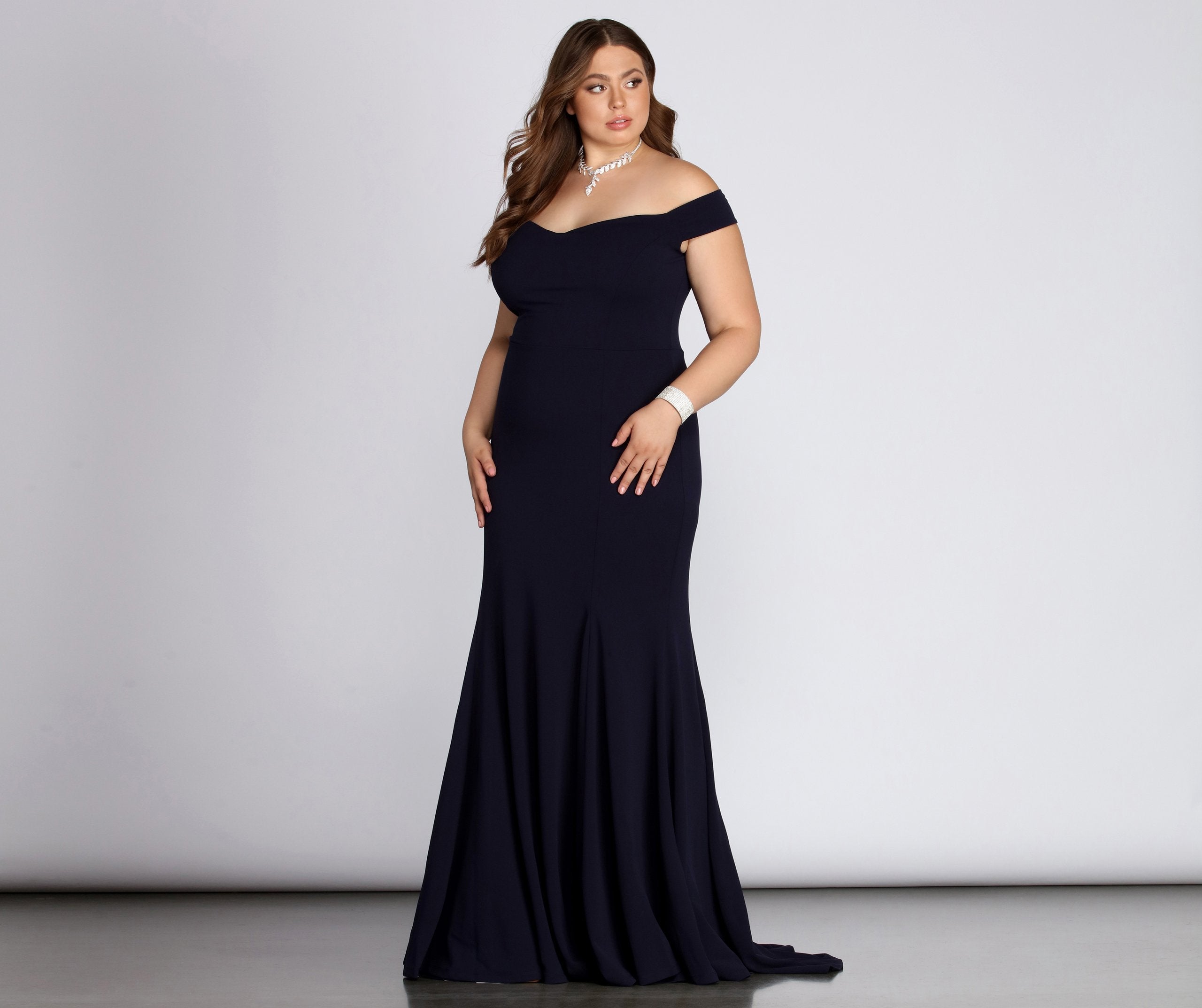 Plus Briar Formal Off The Shoulder Dress - Lady Occasions