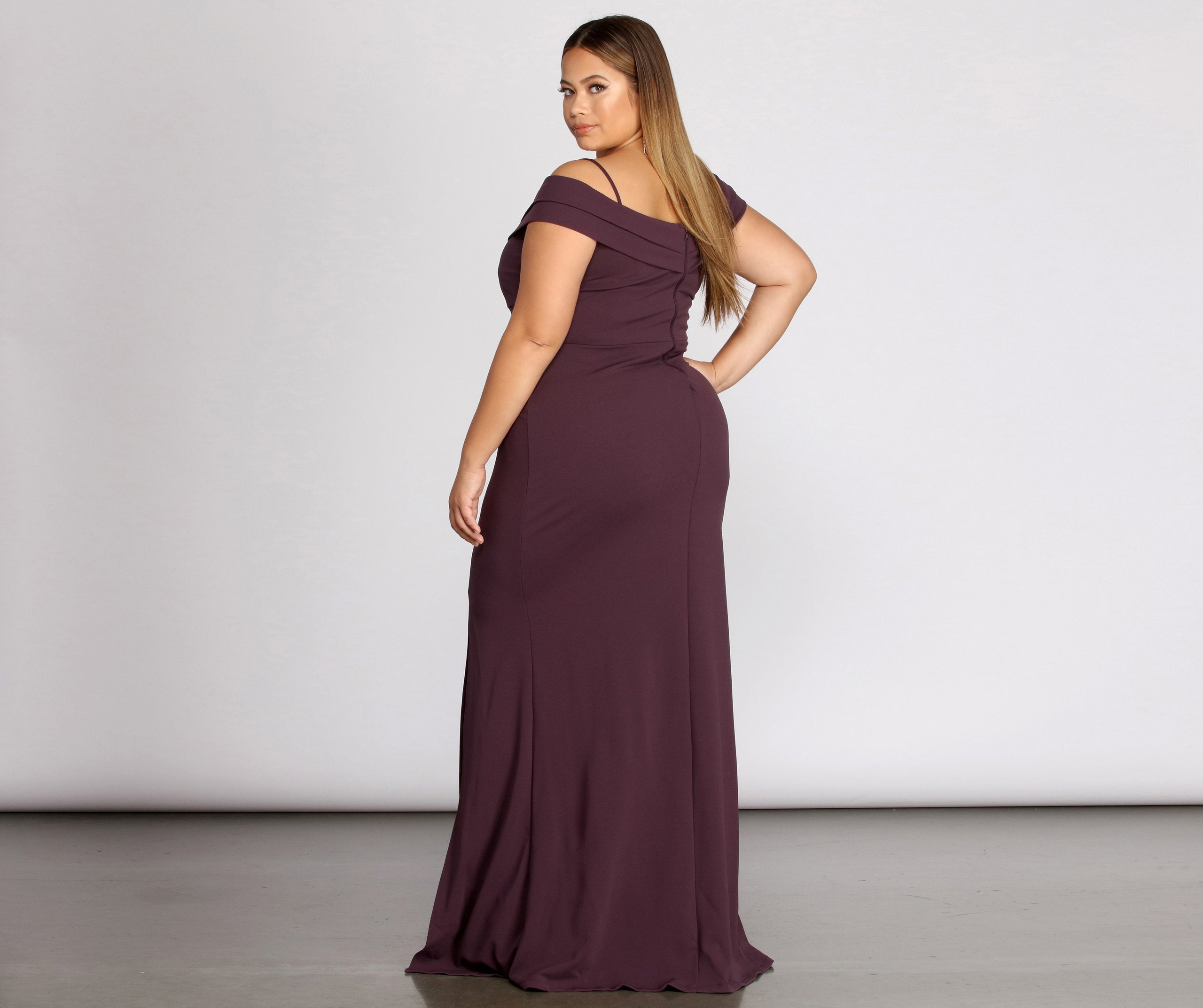 Plus Aurora Formal High Slit Mermaid Dress - Lady Occasions