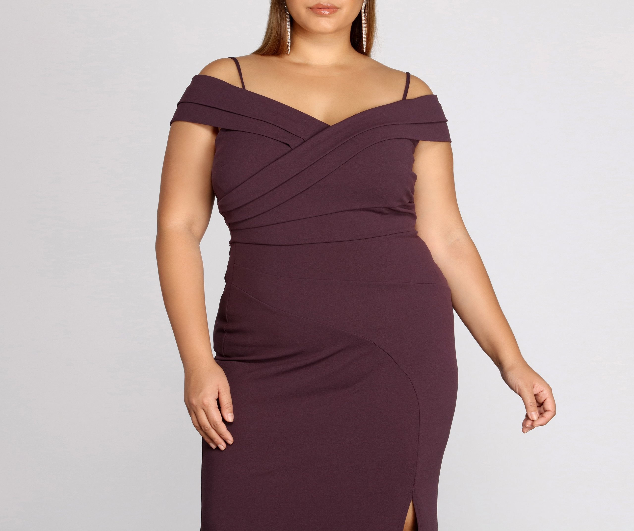 Plus Aurora Formal High Slit Mermaid Dress - Lady Occasions