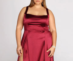 Plus Eve Double Slit Formal Dress - Lady Occasions