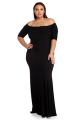 Plus Stella Formal Ruched Dress - Lady Occasions