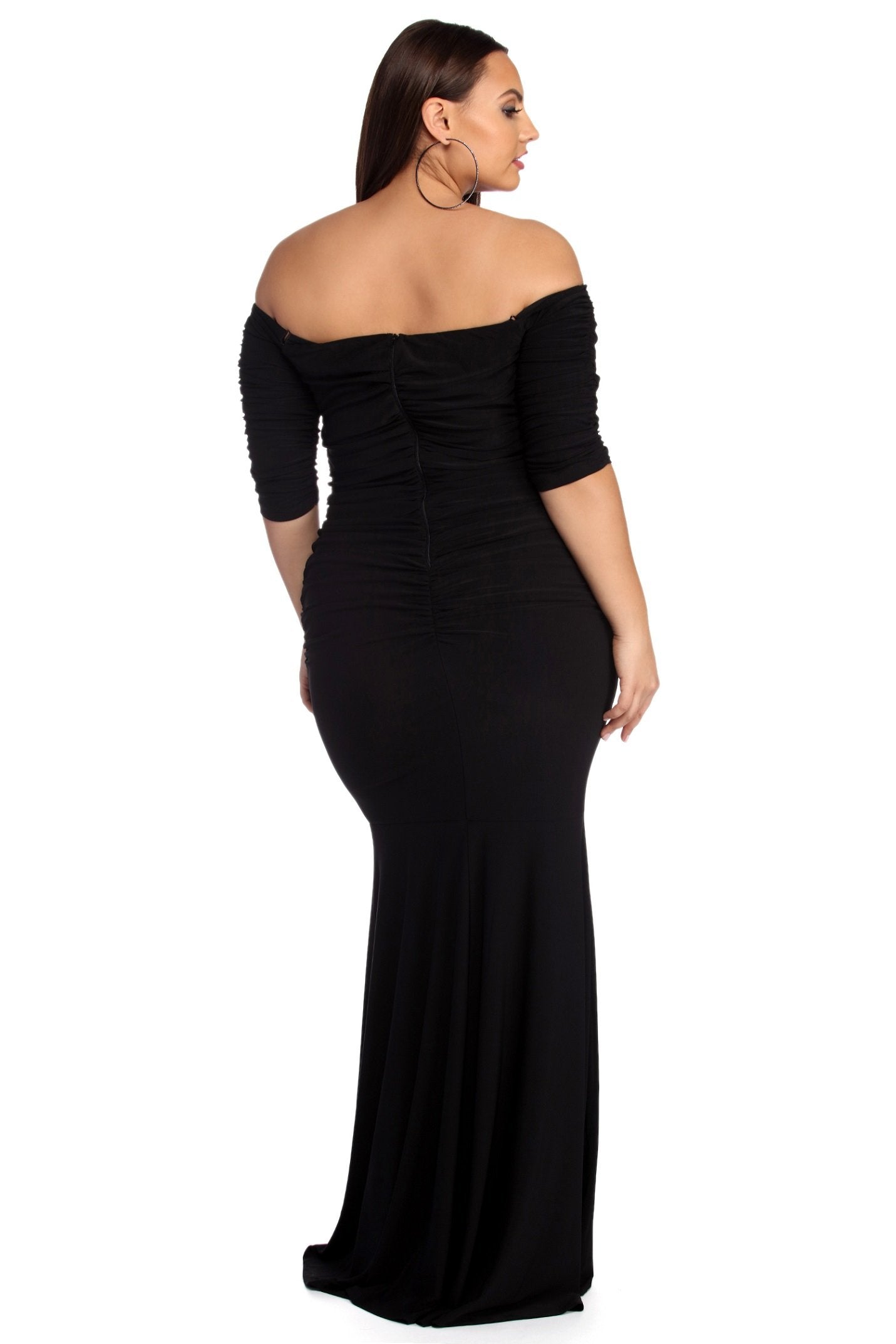 Plus Stella Formal Ruched Dress – Lady Occasions