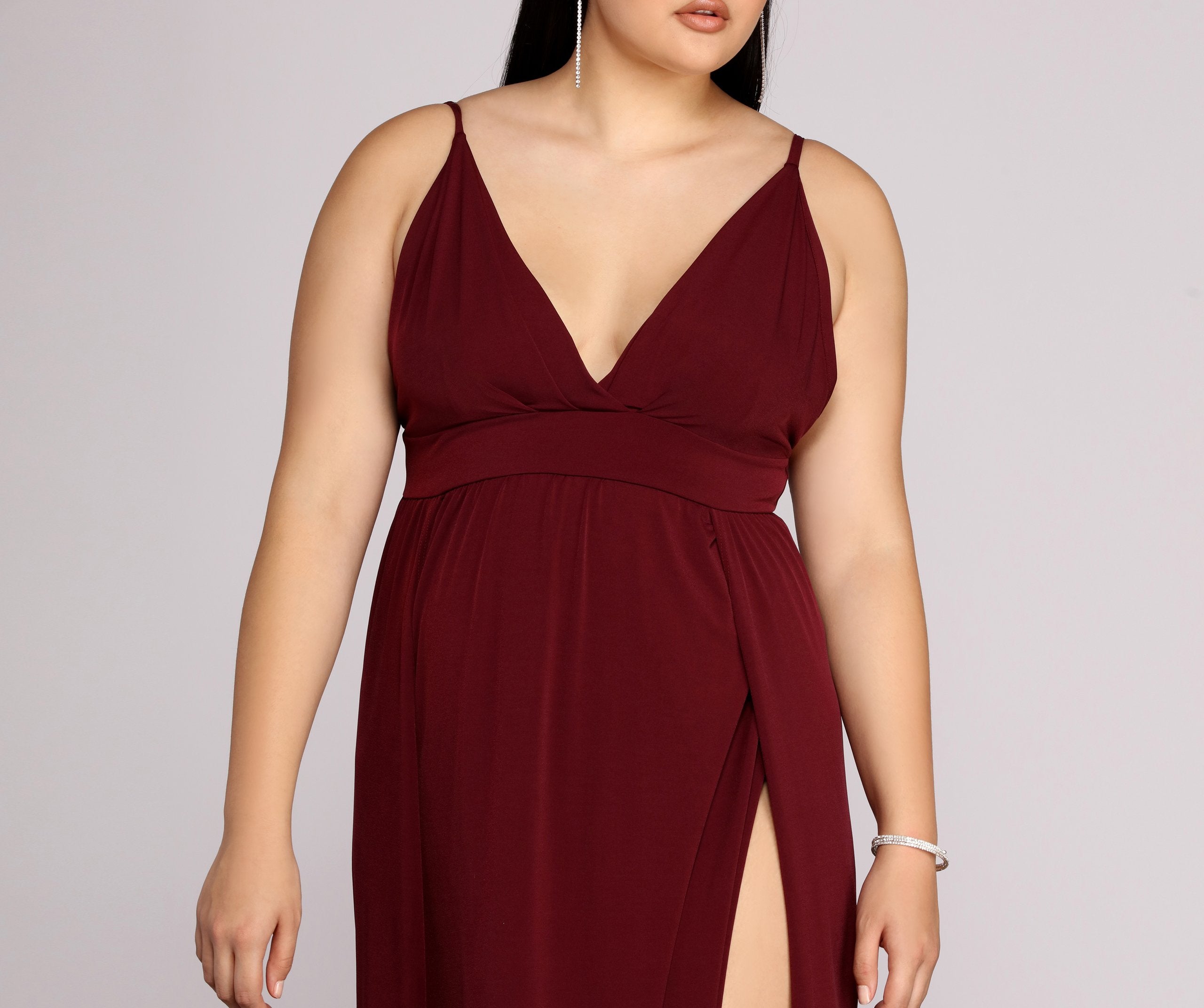 Plus Galilea Formal High Slit Dress - Lady Occasions