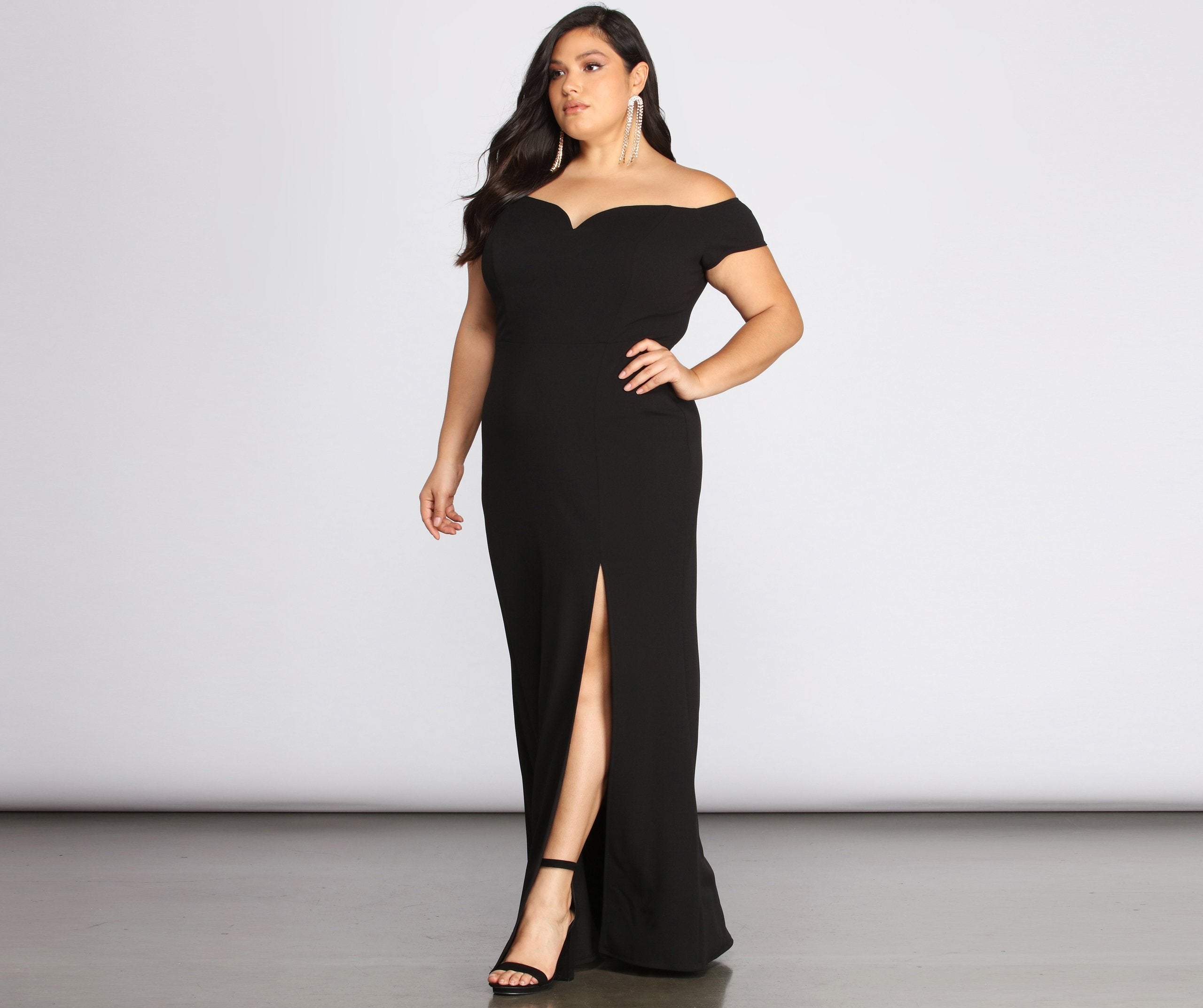 Plus Oriana Off-Shoulder Gown - Lady Occasions