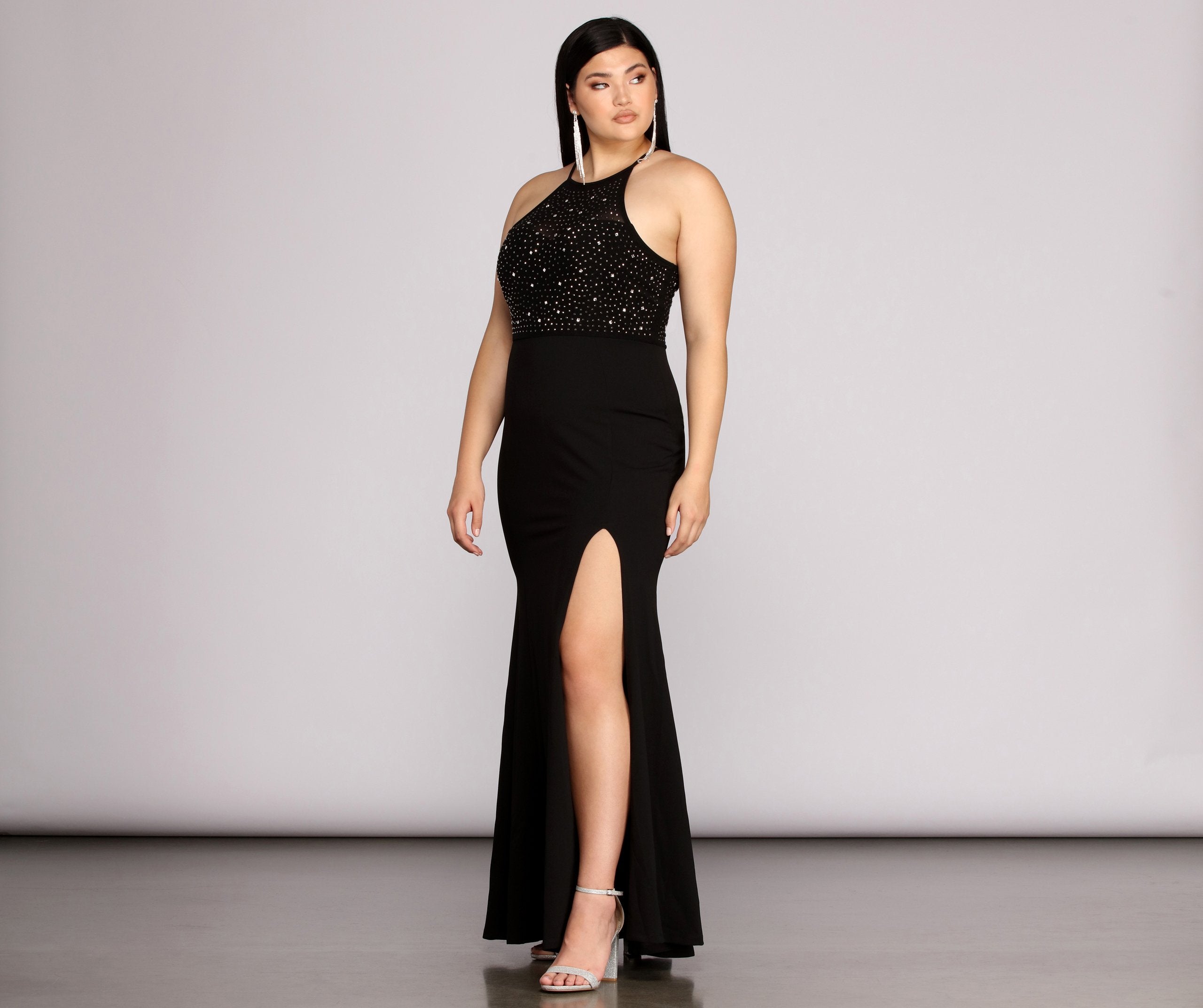 Plus Kacey Formal Heat Stone Dress - Lady Occasions