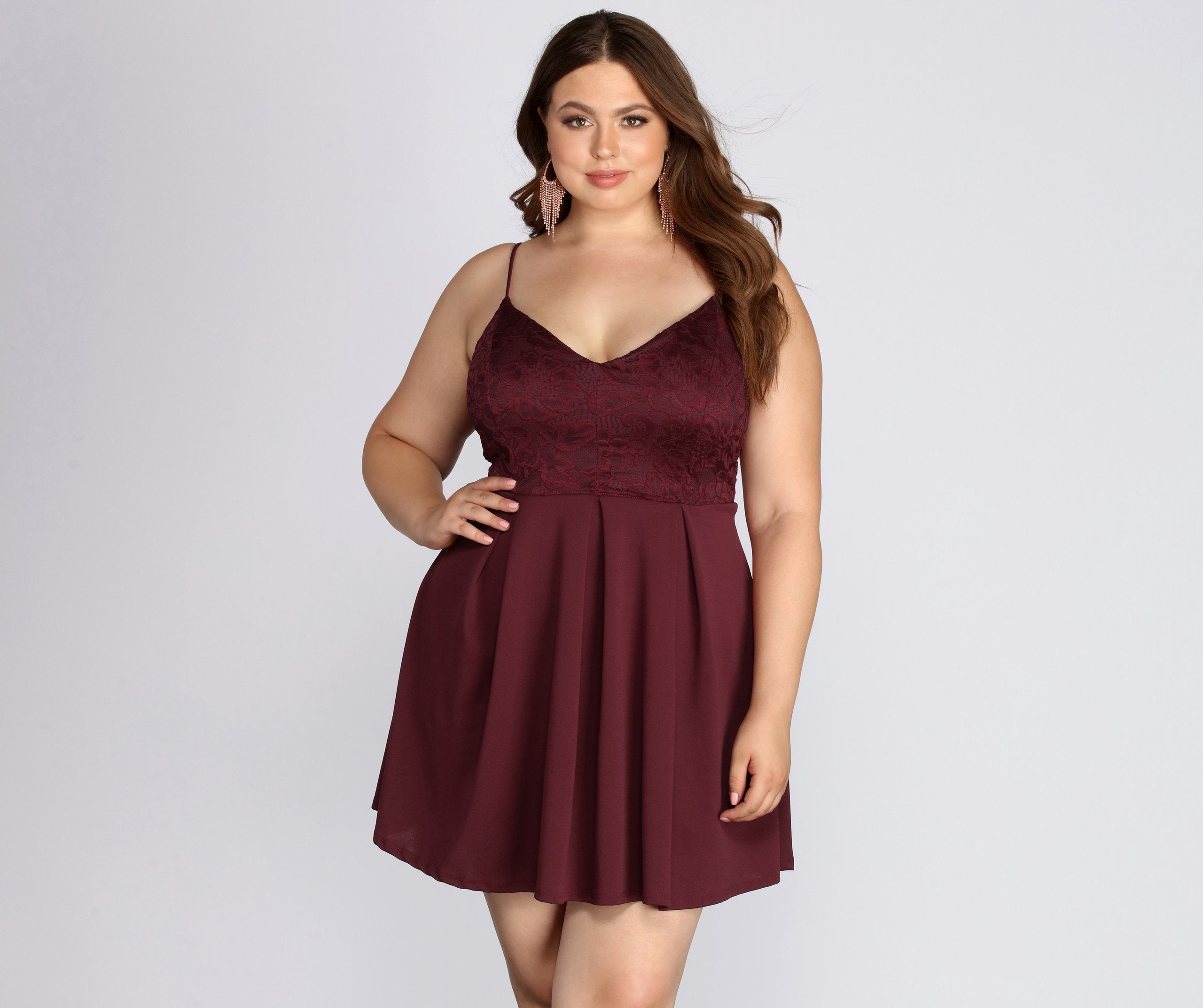 Plus Lace Appeal Skater Dress - Lady Occasions