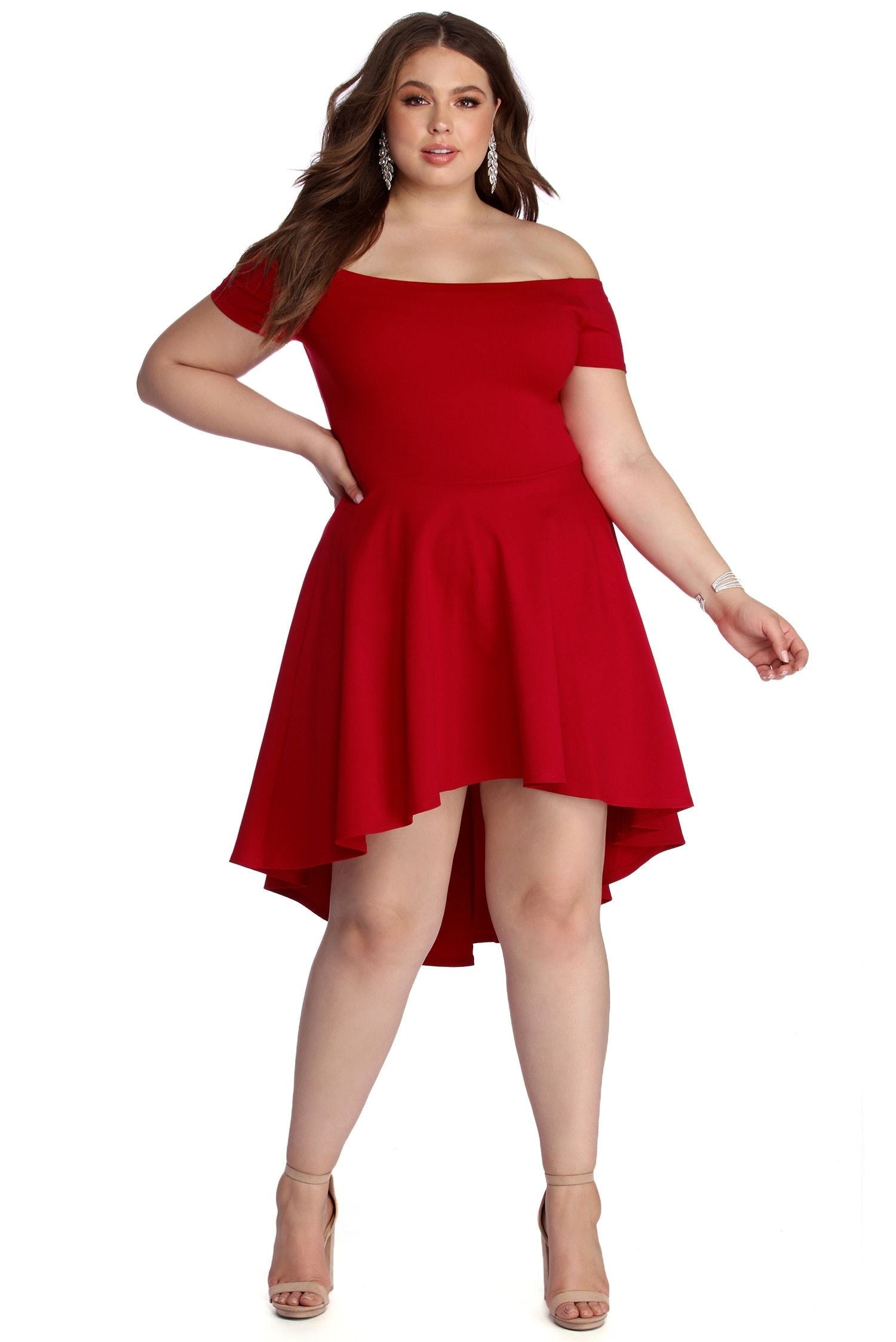 Plus All The Rage Skater Dress - Lady Occasions