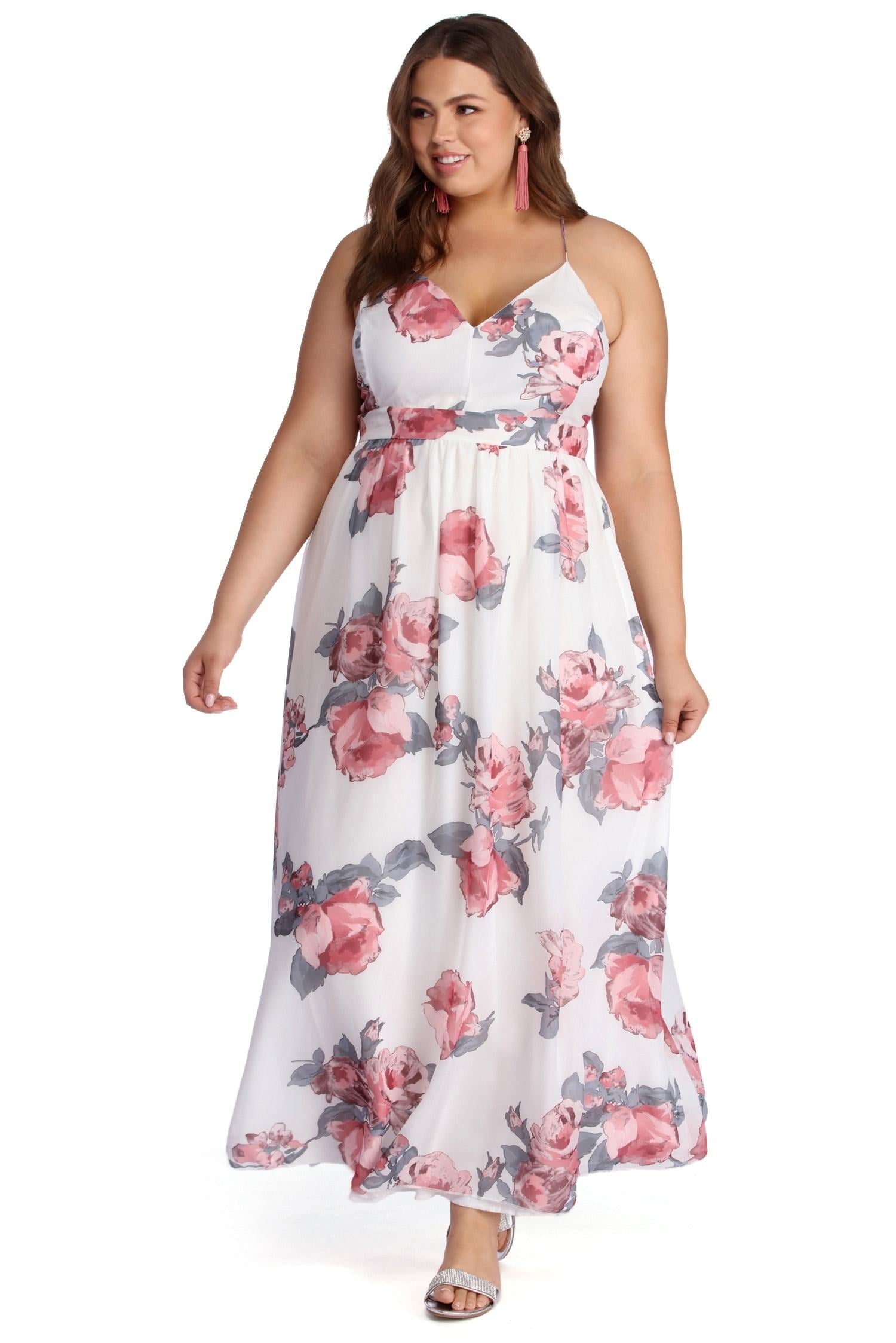 Plus Chiffon Beauty Maxi Dress - Lady Occasions