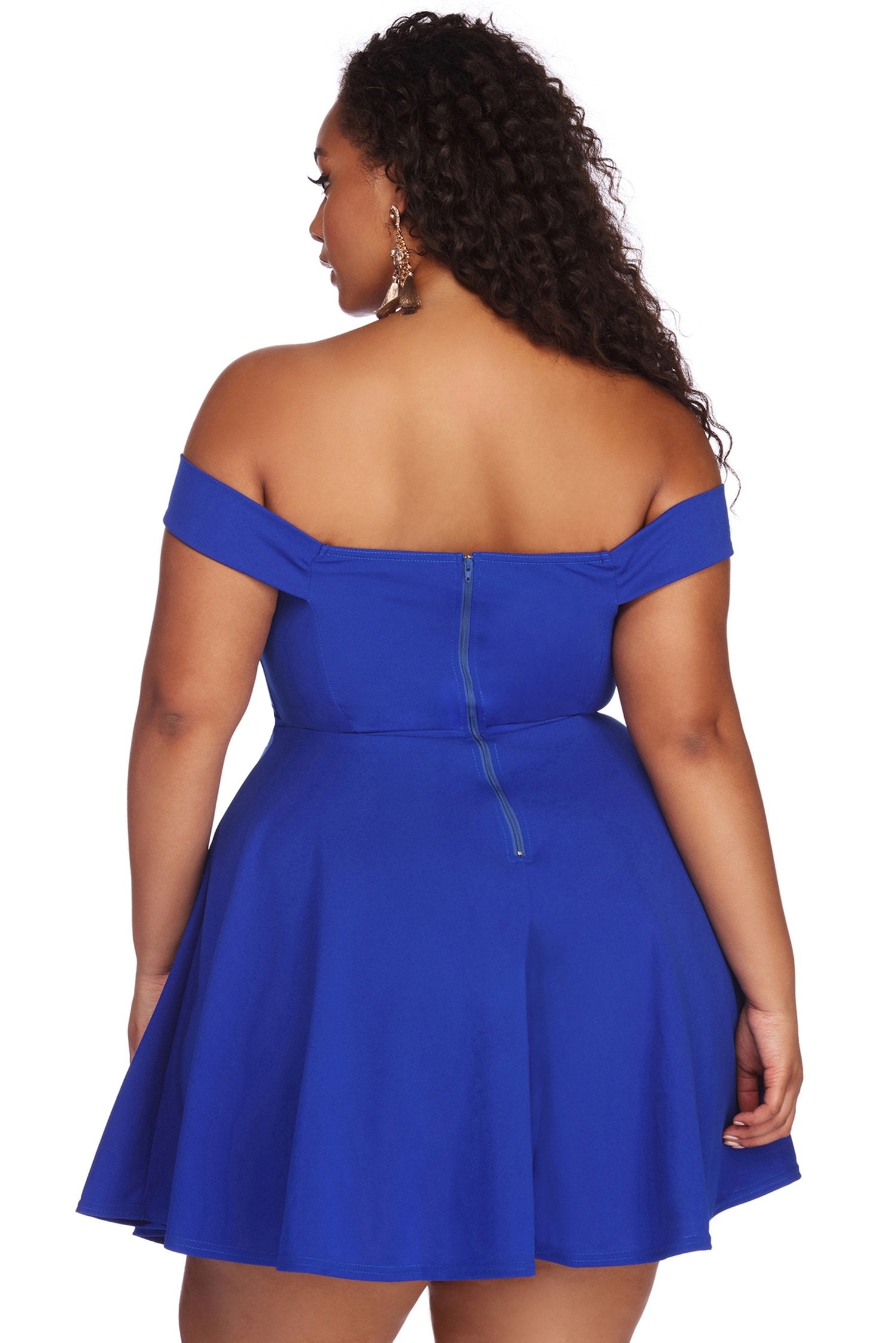 Plus Charming Sweetheart Skater Dress - Lady Occasions