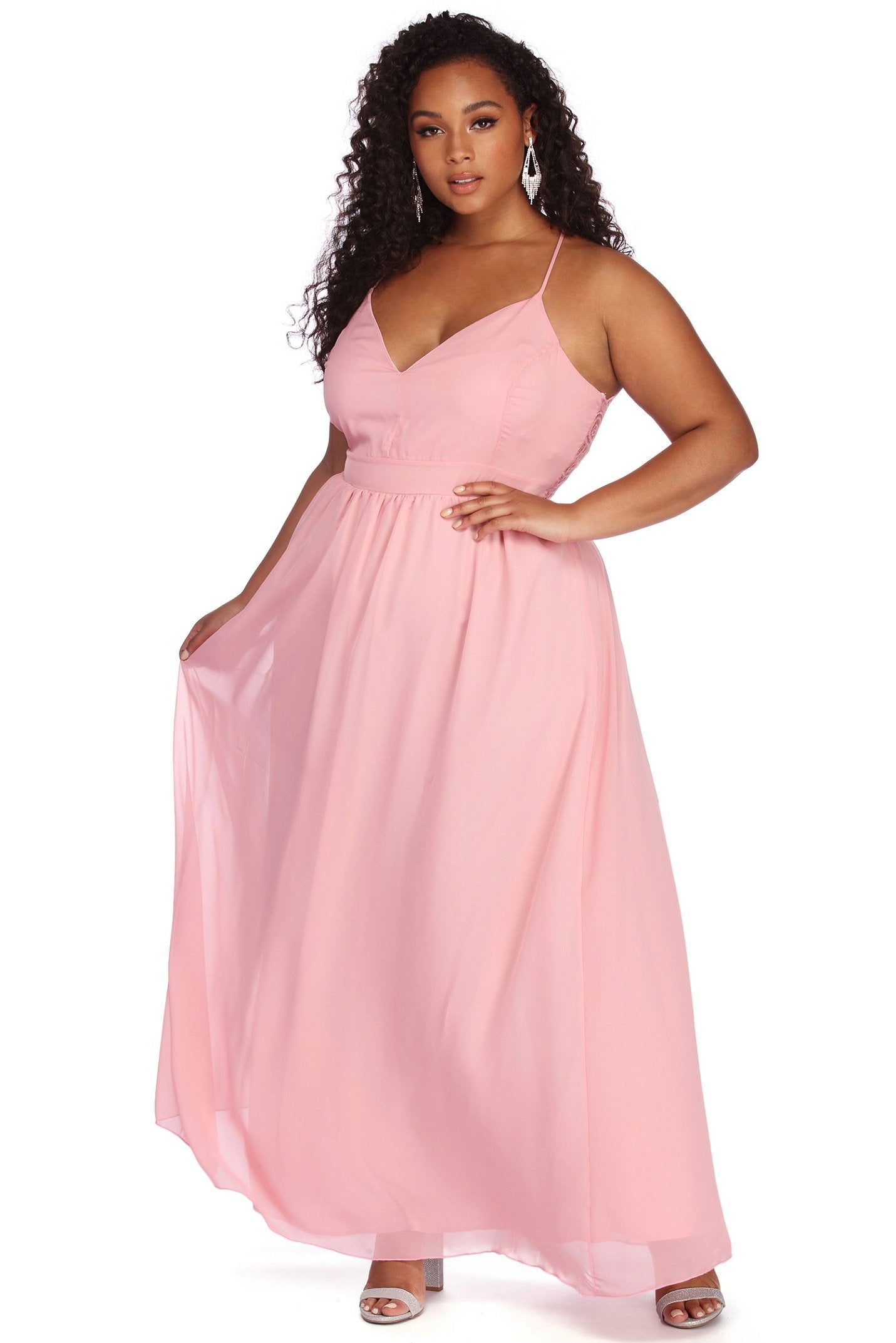 Plus Chiffon Beauty Maxi Dress - Lady Occasions