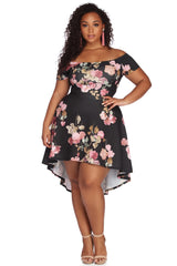 Plus Spring Into Floral Skater Dress - Lady Occasions