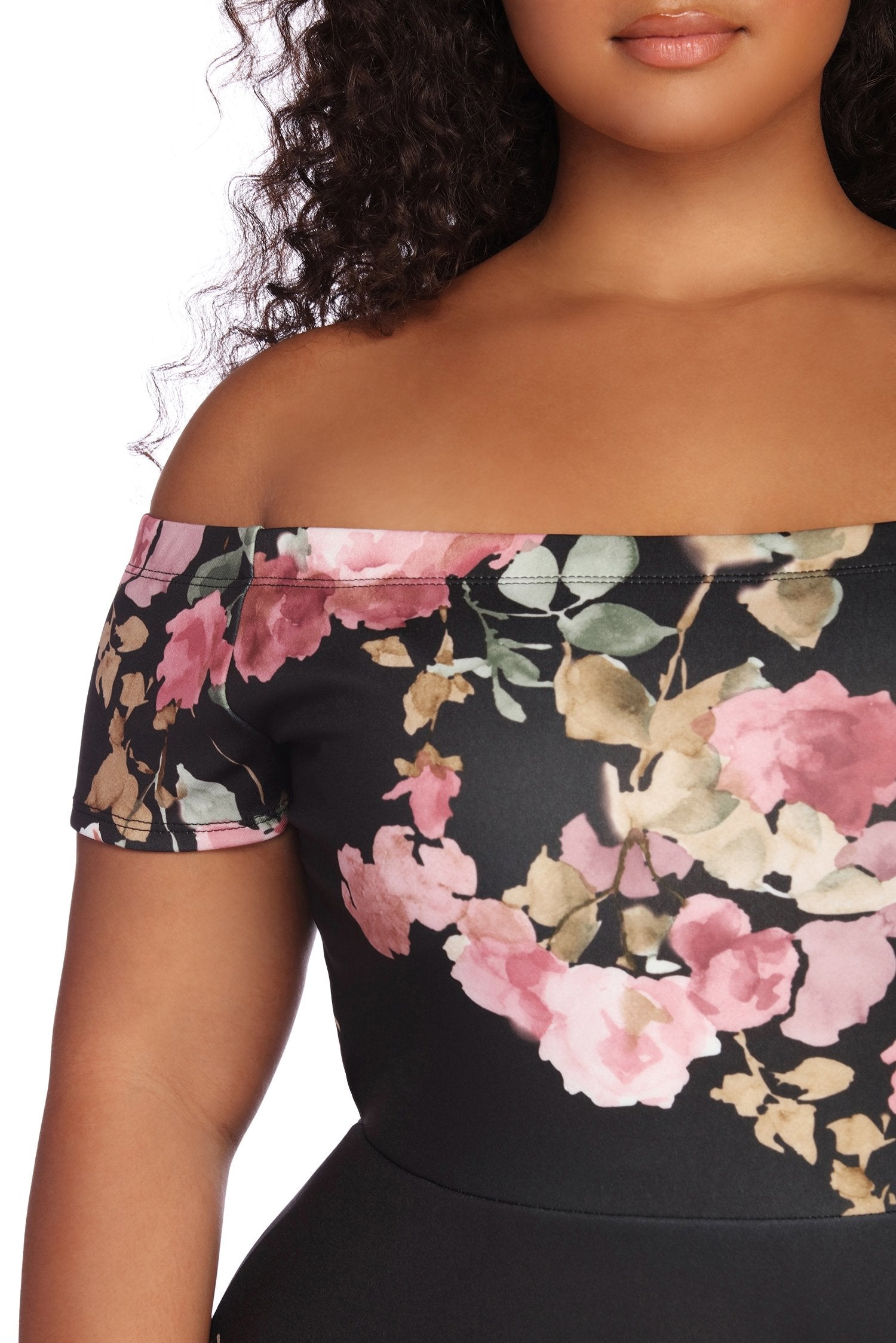Plus Spring Into Floral Skater Dress - Lady Occasions