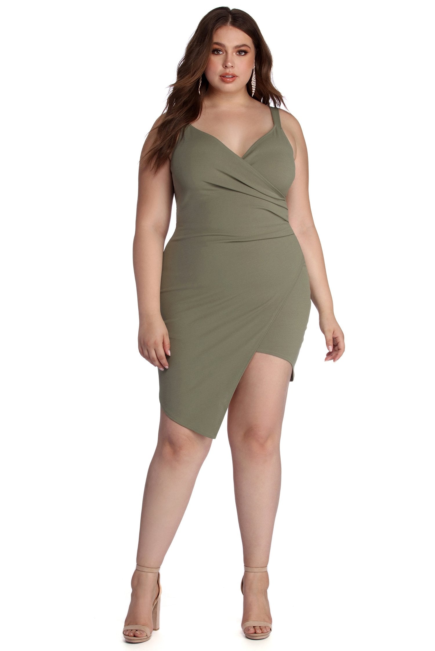 Plus Hot Stuff Asymmetrical Dress - Lady Occasions