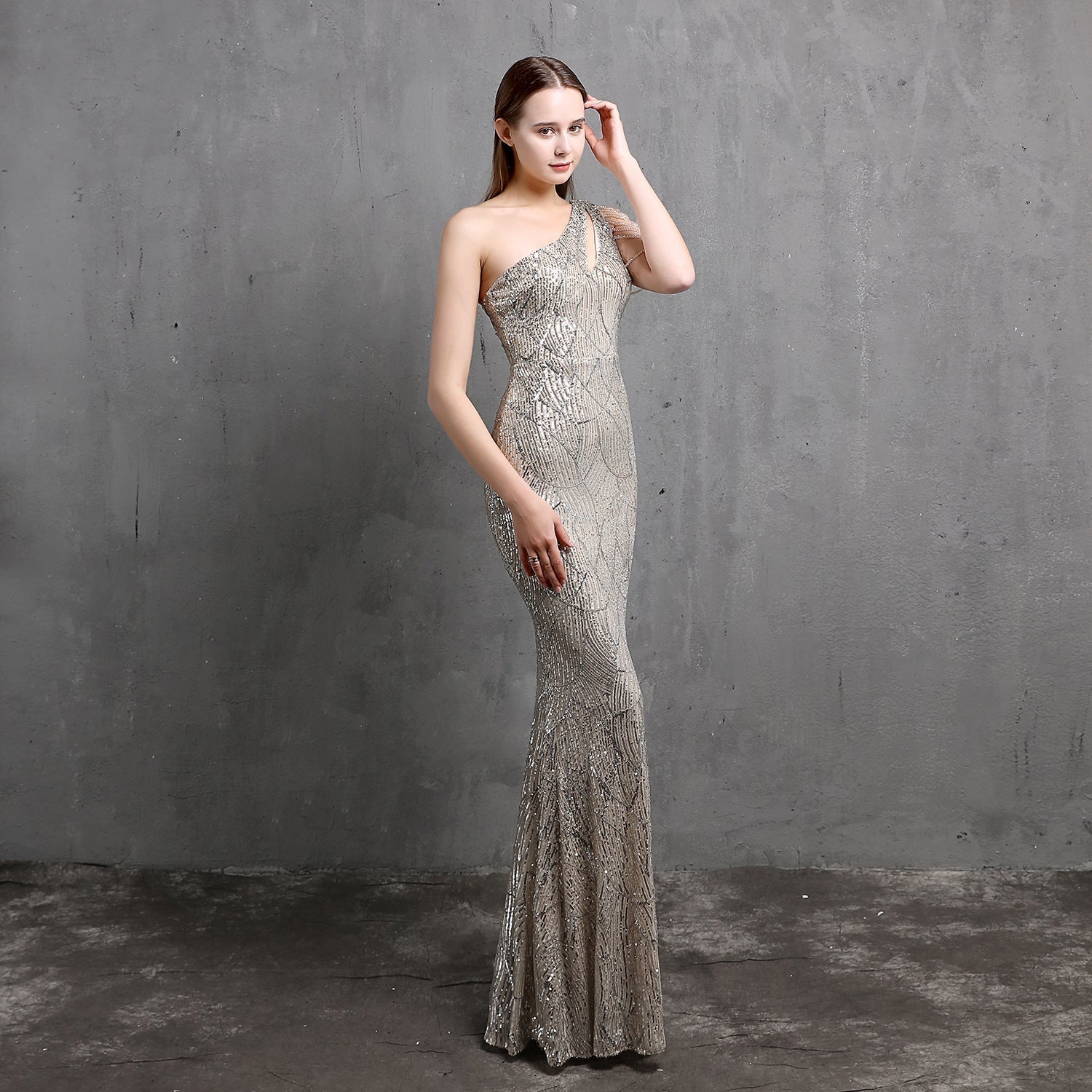 Mayven One Shoulder Formal Dress - Lady Occasions