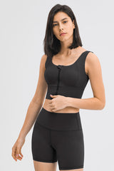 Zipper Front Sport Tank Top