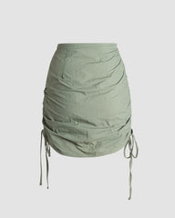 Emerald Dust High Waisted Cargo Skirt