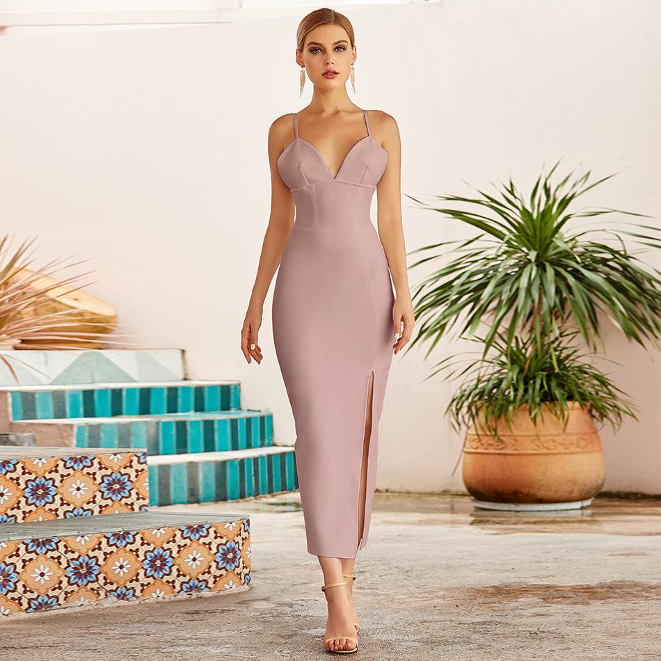 Single Split Bodycon Bandage Dress