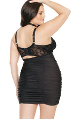 Diva Halter Chemise With Ruched Skirt | Plus Size