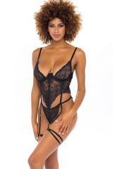 Underwire Highleg Teddy And Garter Stays