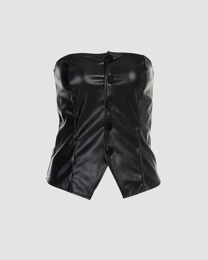 Etiquette Pleather Tube Top