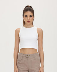 Essence Ribbed Cropped Tank Top