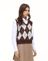 Esthea Argyle Sweater Vest