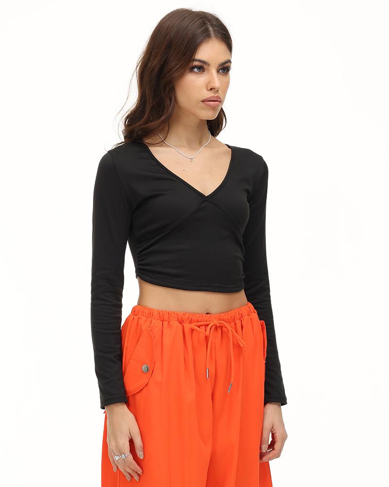 Elemental Spark Cropped V-Neck Top