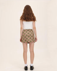 Earthward Plaid Wrap Skirt