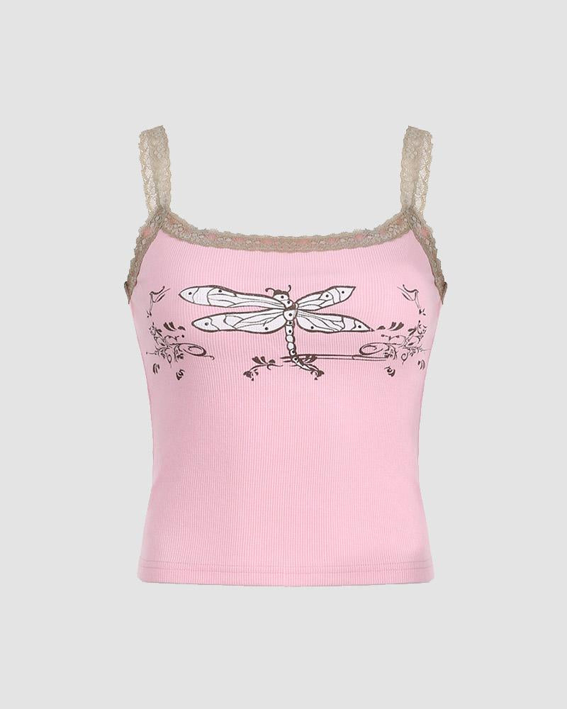 Dragonfly Dreams Lace Cami Top